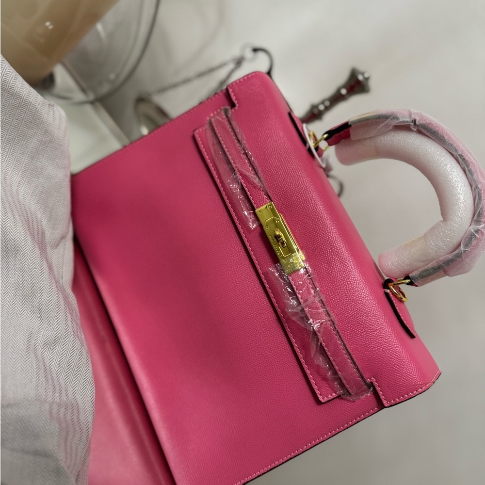 Vibrant Pink Leather Satchel